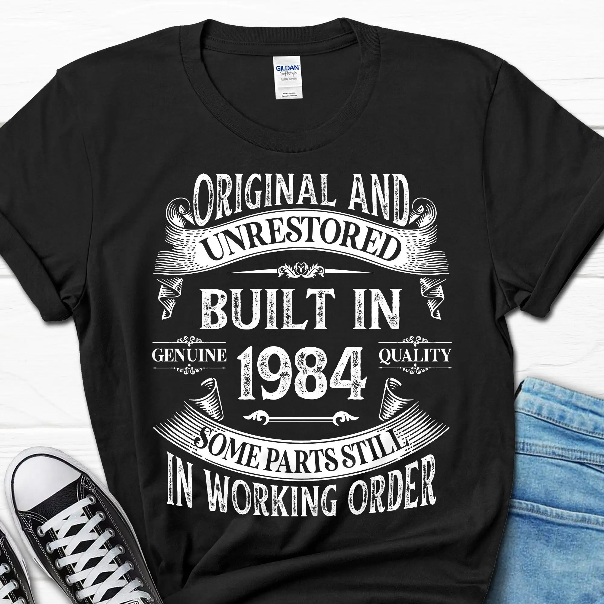 Built In 1984 s For Men 40th Birthday Grandpa T Shirt 40 Year Men's Husband Dad Him Funny From Wife