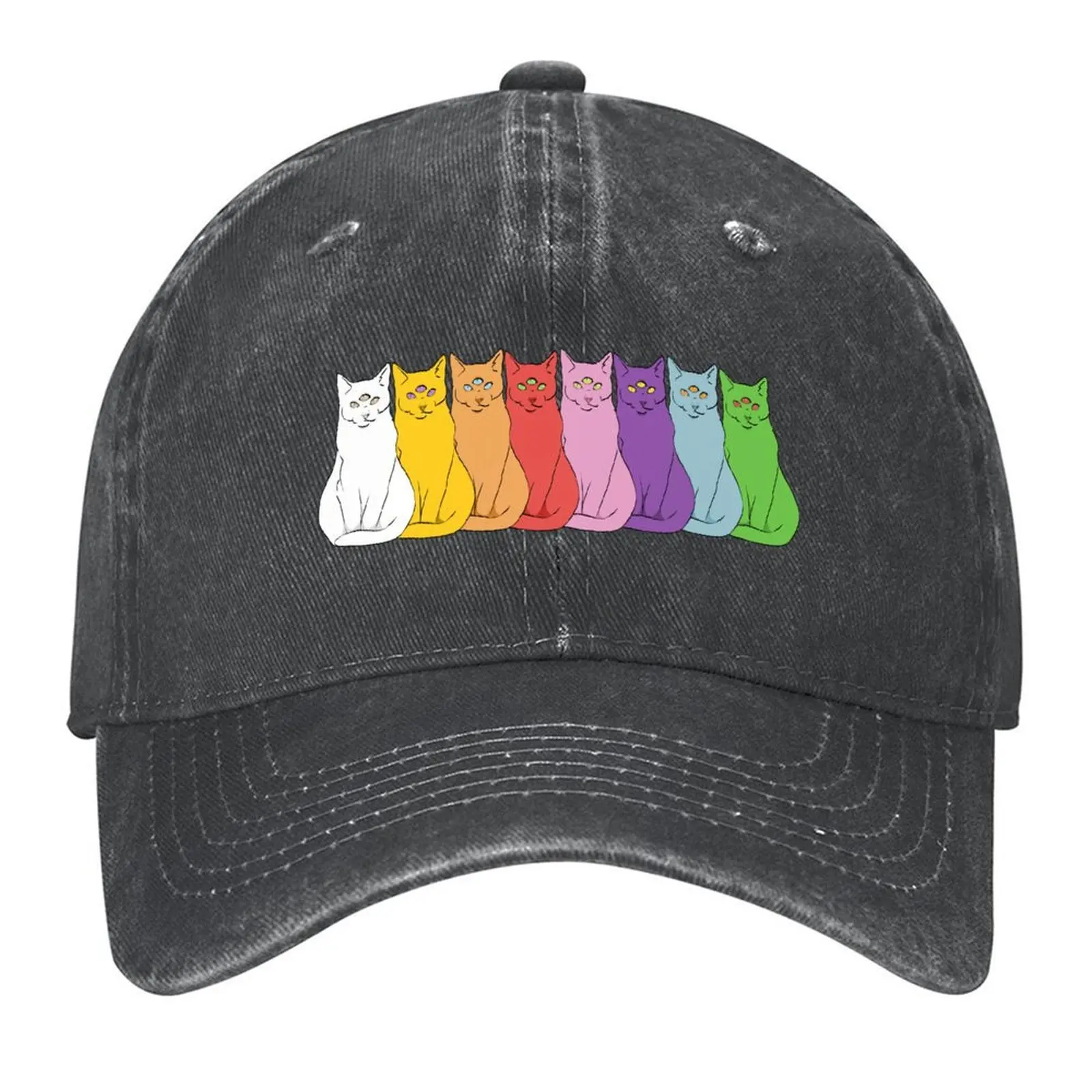 

Rainbow Psychic Cats Baseball Cap hard hat Golf Hat fishing hat luxury caps For Girls Men's