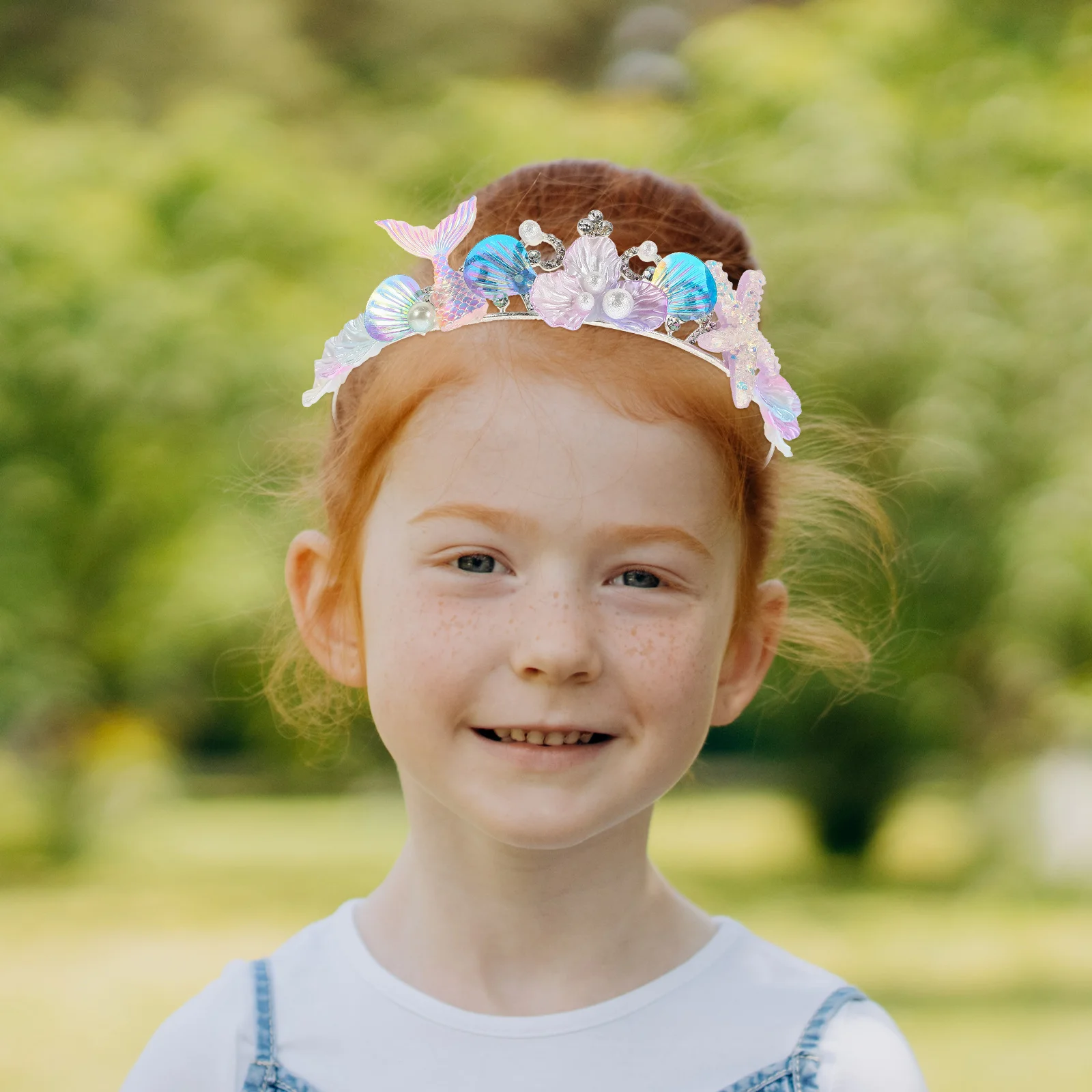 Diadema de concha de sirena, tocado de disfraz, decoración para el cabello, diadema de sirena para fiesta, diadema de princesa del océano