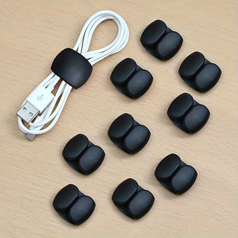 10 Stück Multifunktions-Kabel-Organizer-Clips zum Aufladen und Kopfhörerkabel – langlebiger Kunststoff
