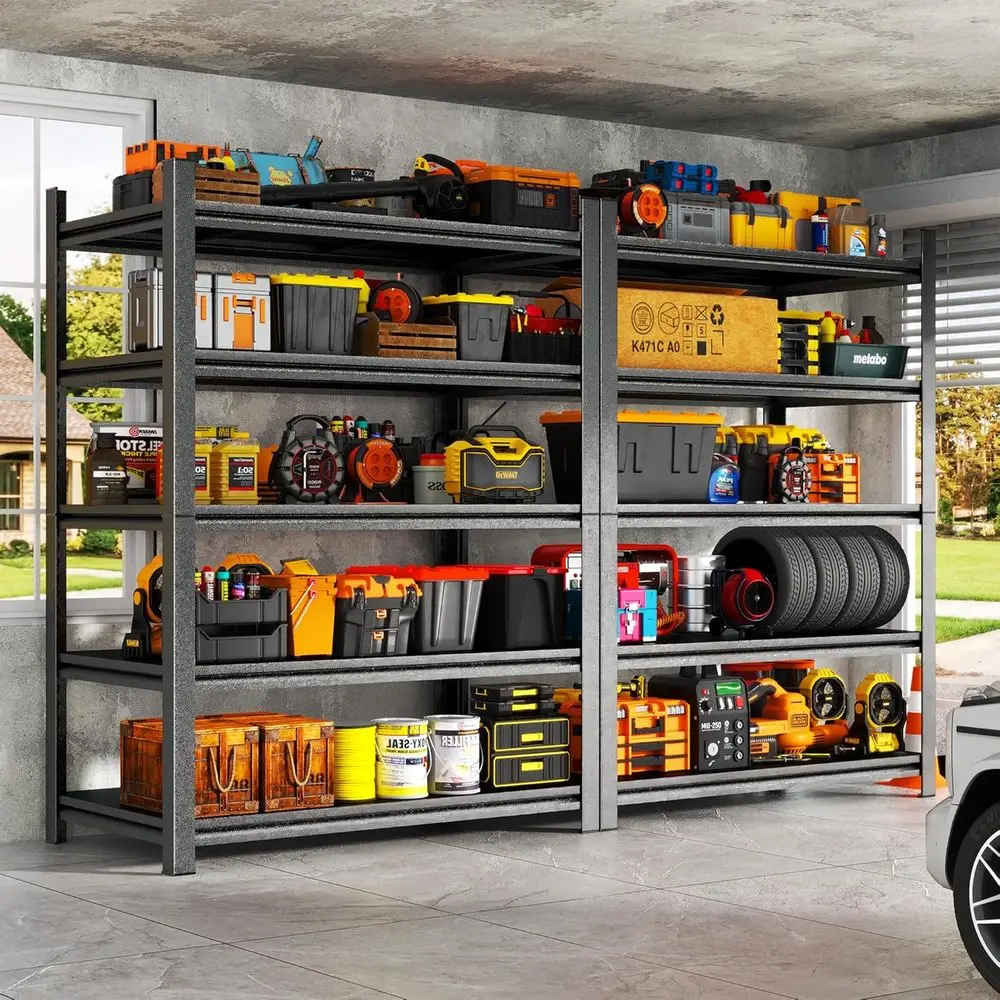 78 Inch Heavy-Duty 5-Tier Garage Shelving Unit, 3300 lbs Capacity, 40 Wide, Adjustable for Storage in Garages, Basements, Wareho