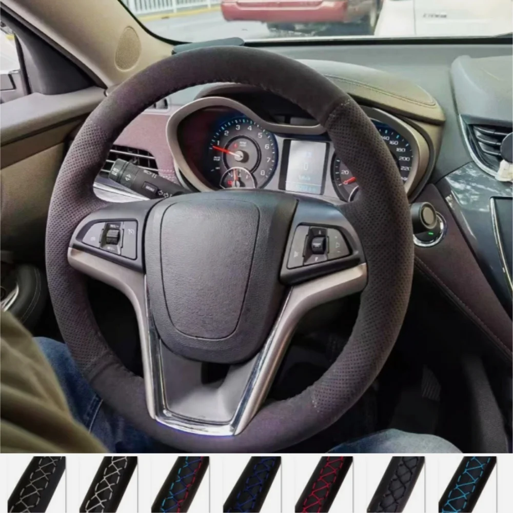 

Плетеный чехол на руль автомобиля, ручное шитье, противоскользящий и мягкая замшевая кожа для Chevrolet Malibu Crekor Cruze Camaro