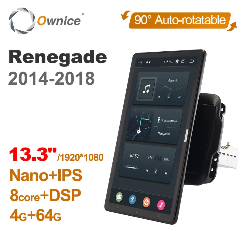 

Android 12.0 Ownice Car Radio Auto for Jeep Renegade 2014 2016 2017 2018 13.3" 7862 512 No DVD Support 4G LTE DSP 1920*1080