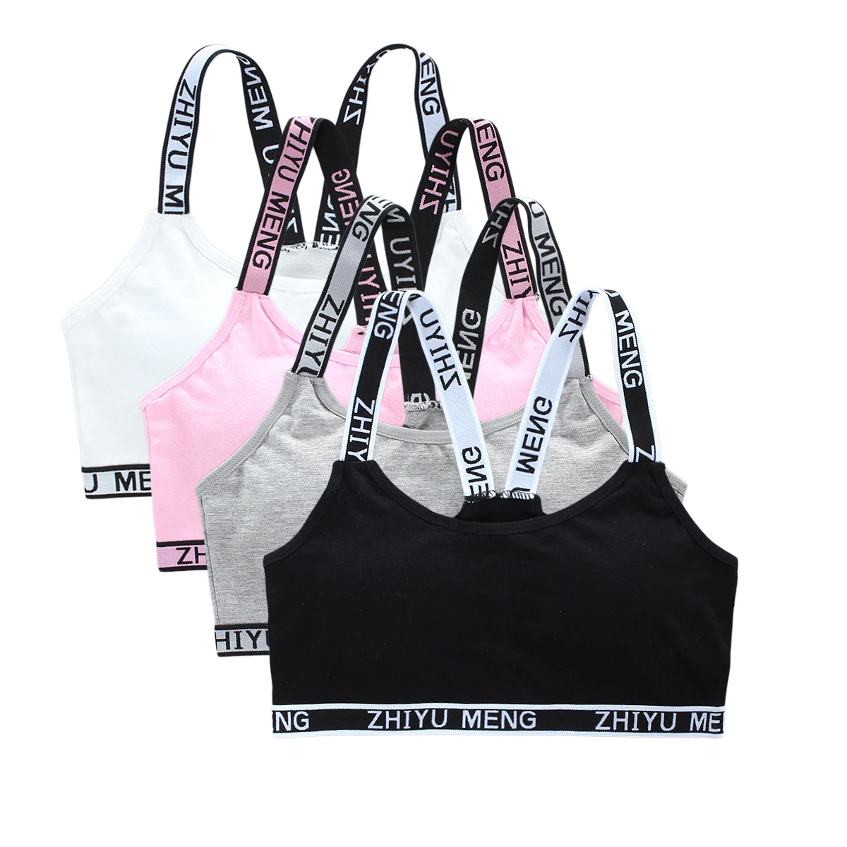 1/4PCS Girls Sports Bra Puberty Underwear Wireless Teenager Crop Tops For 8-14Y Teenage Girls Bras & Intimates Kids Underwears