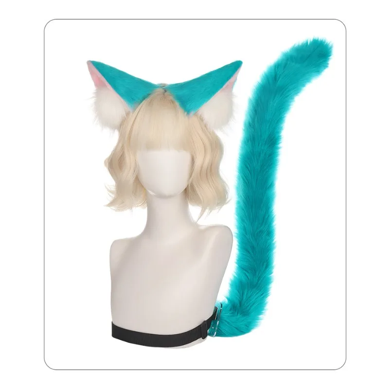 Neverness to Everness Mint Nanally  Cosplay Ears Tail Set NTE Cat Headband Tail Suit for Women Anime Party Roleplay Accessories