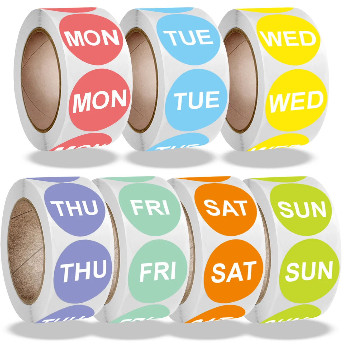 500pcs Day of The Week Labels Monday-Sunday Removable Mini Week Labels Self Adhesive Sticker for Journal Calendars School Supply