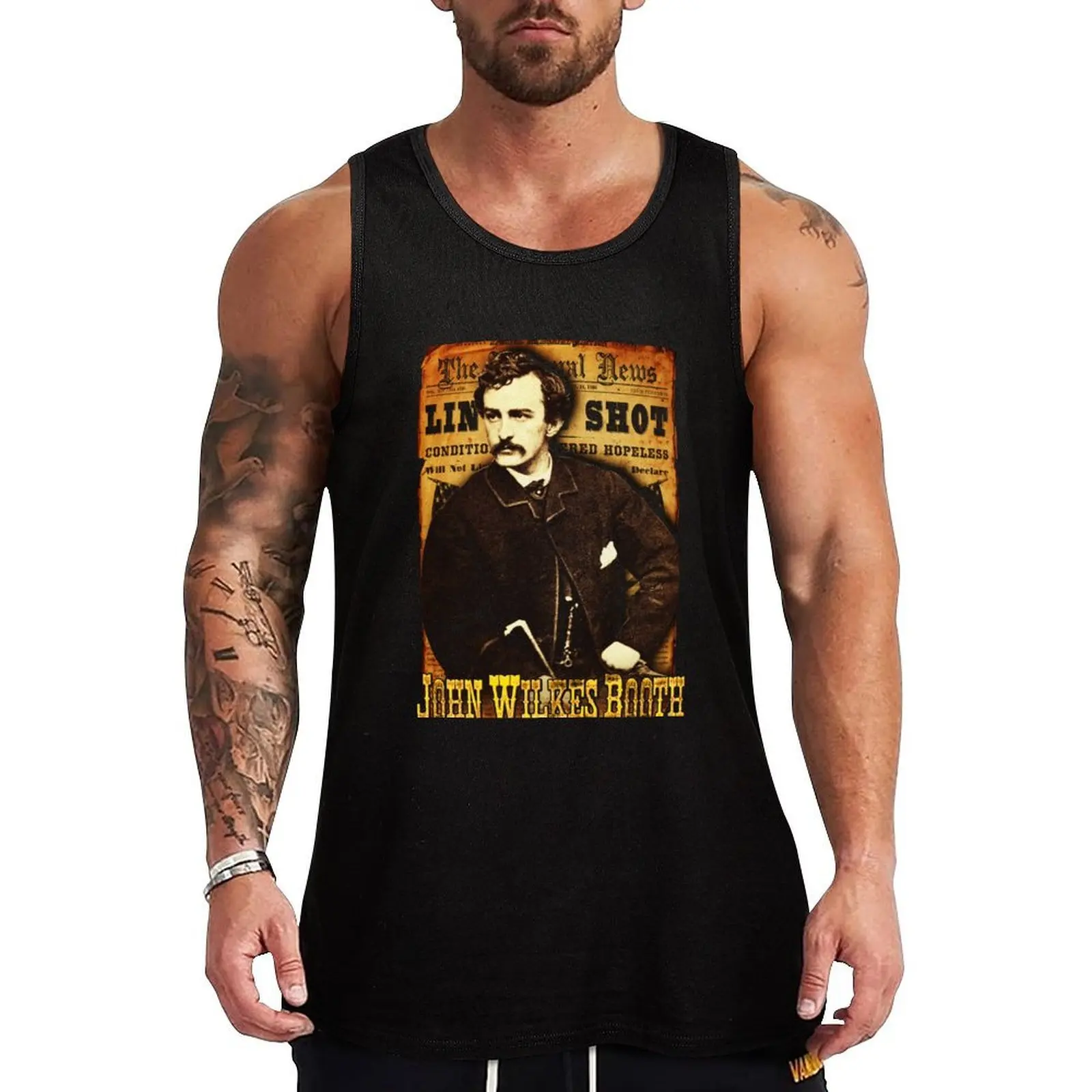 

John Wilkes Booth American Assassins Design Tank Top man vest Men's cotton t-shirt fitness clothing for men Men's singlets