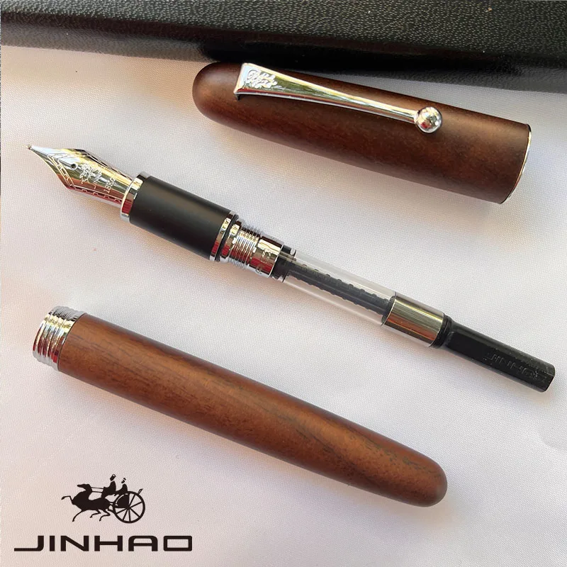 1 Stück JINHAO 9035, professioneller, handgefertigter Füllfederhalter aus Holz für Büro, Schule, Lehrer, klassisches Schreiben – Detail 8