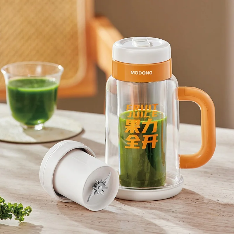 

350ml Portable Juice Maker Fully Auto Crushed Ice 1500mAh Filter-free Fruit Stirring Juicing Cup Double Glass Electric Juicer