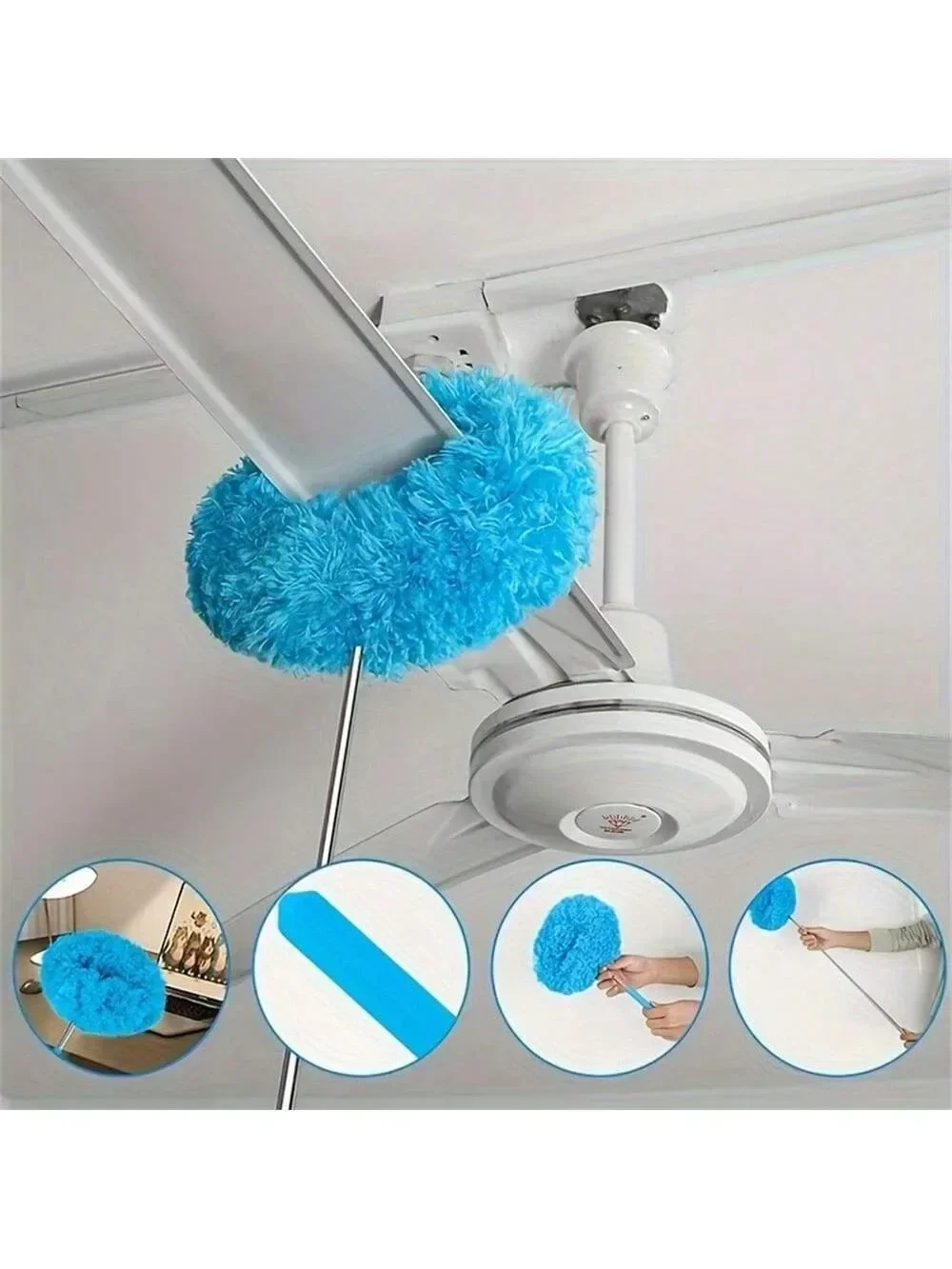 Microfiber Ceiling Fan Duster Extends Up To Long Handled Dust Locking Reusable Cleaner Brush For Effortless Cleaning 청소 도구  먼지제거 image 5