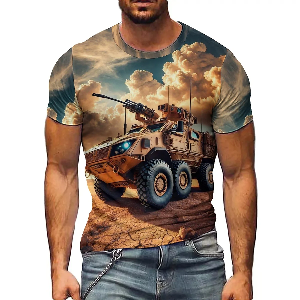 

Summer Sports Rainbow Print Men's 3D Printed Short-Sleeve T-Shirt - High-Quality Men's Top