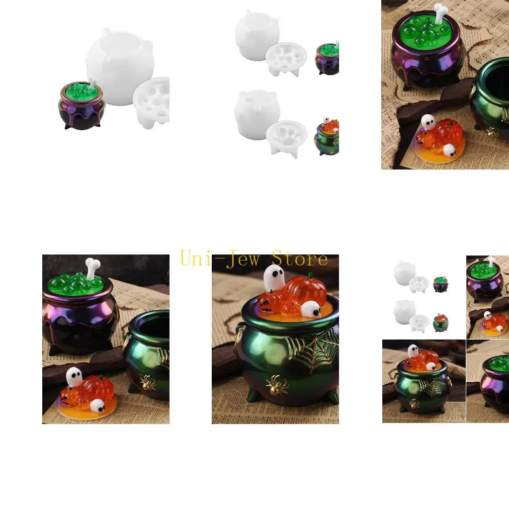 

40GB Multifuntional Halloween Resin Cauldron Mold Suitable for Creative Crafts Holiday Gift Containers and Spooky Decorating