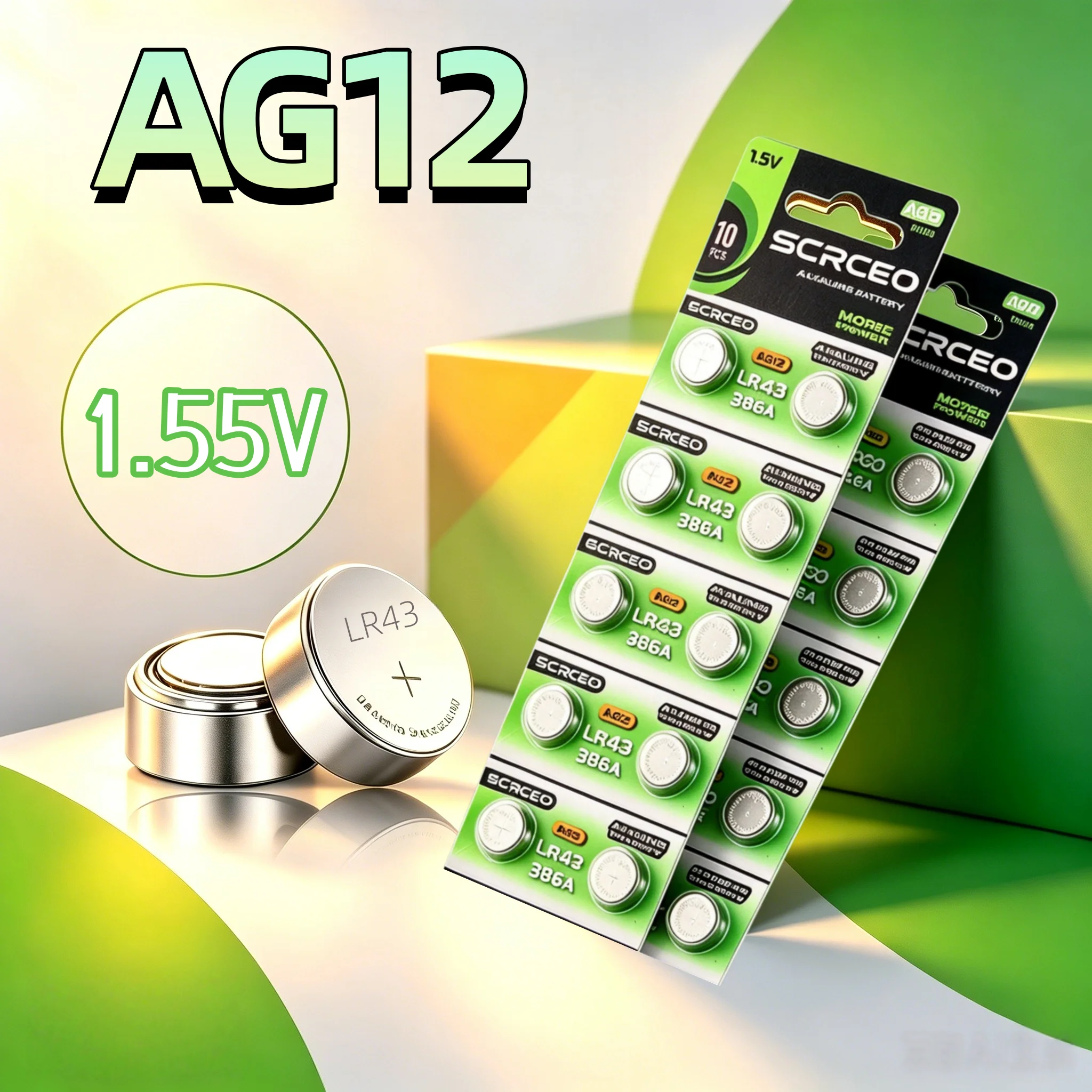 10-50pcs AG12/LR43 Button Battery1.55V Coin Cell Batteries Replace SR43 SR43W L1142 SR1142 386A 303 for Watch Car Key Toys