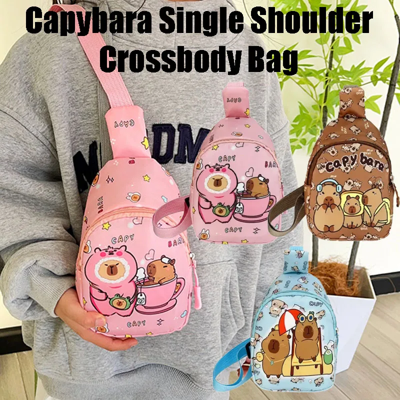 

Детская сумка-капибара, мультяшная сумка через плечо, детская нагрудная сумка, унисекс, детский кошелек, новый милый рюкзак