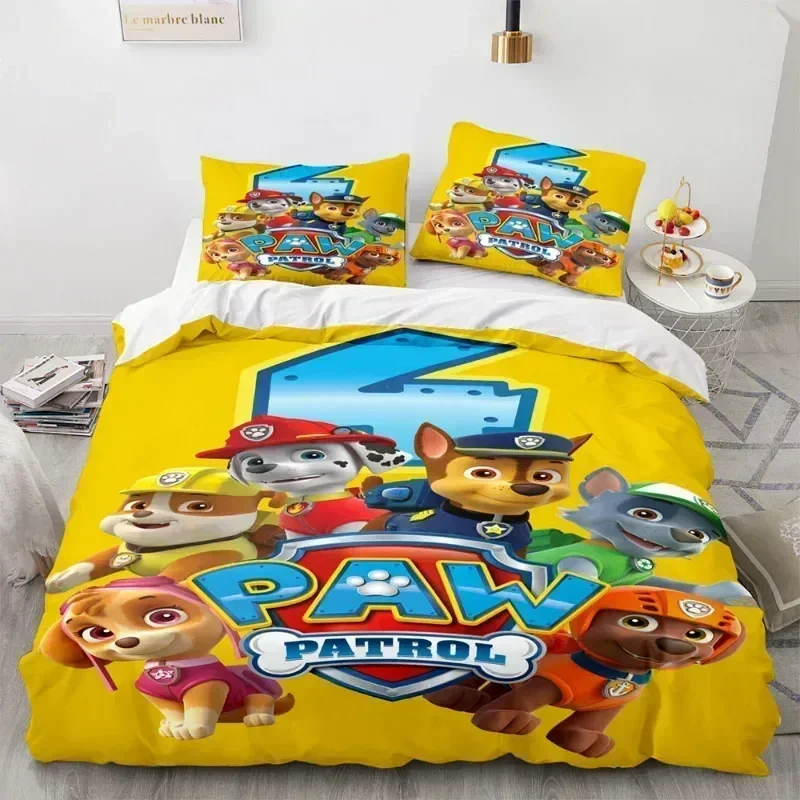 

Paw Patrols Bedding Set Cartoon Children Duvet Cover Sets Bed Spead Bedroom Decor Quilt Cover Pillowcase Bedding Suit Kids Gift
