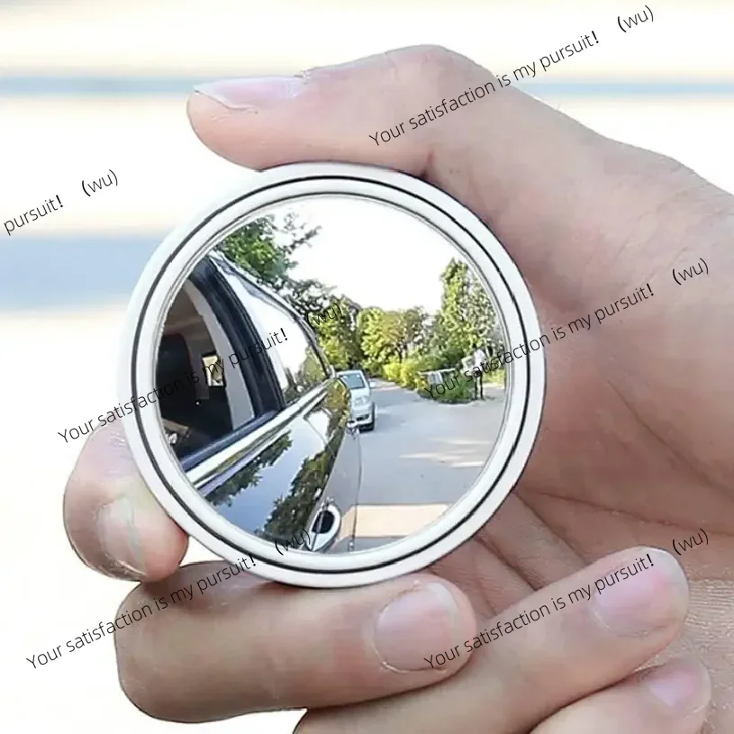 New 2Pcs Car Round Frame Convex Wide-angle Clear Rearview Auxiliary Mirror 360 Degree Blind Spot Mirror Adjustable Driving