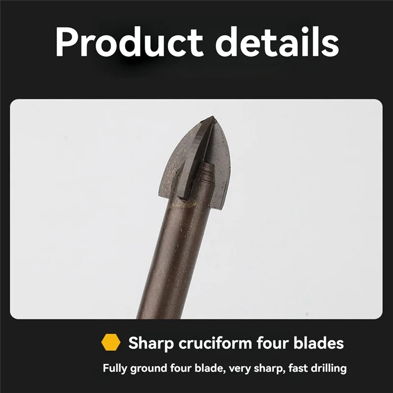 

TFORU-5PCS Titanium Masonry Drill Bit Masonry Drill Bit Titanium Masonry Drill Bit With Hex Shank 5PCS 5 6 8 10 12Mm Titanium Bi