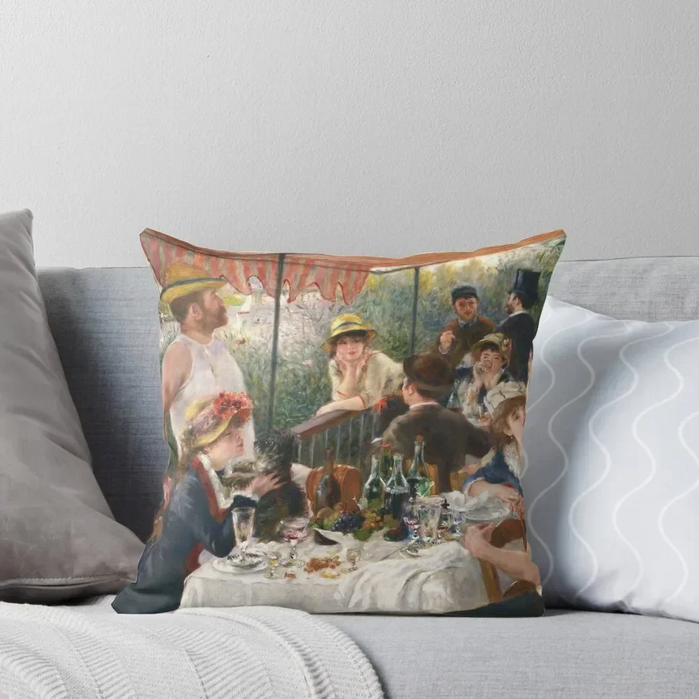 PIERRE-AUGUSTE RENOIR HD - Luncheon of the Boating Party 1880 - 1881 Throw Pillow Plaid Sofa Pillow Cases Decorative pillow