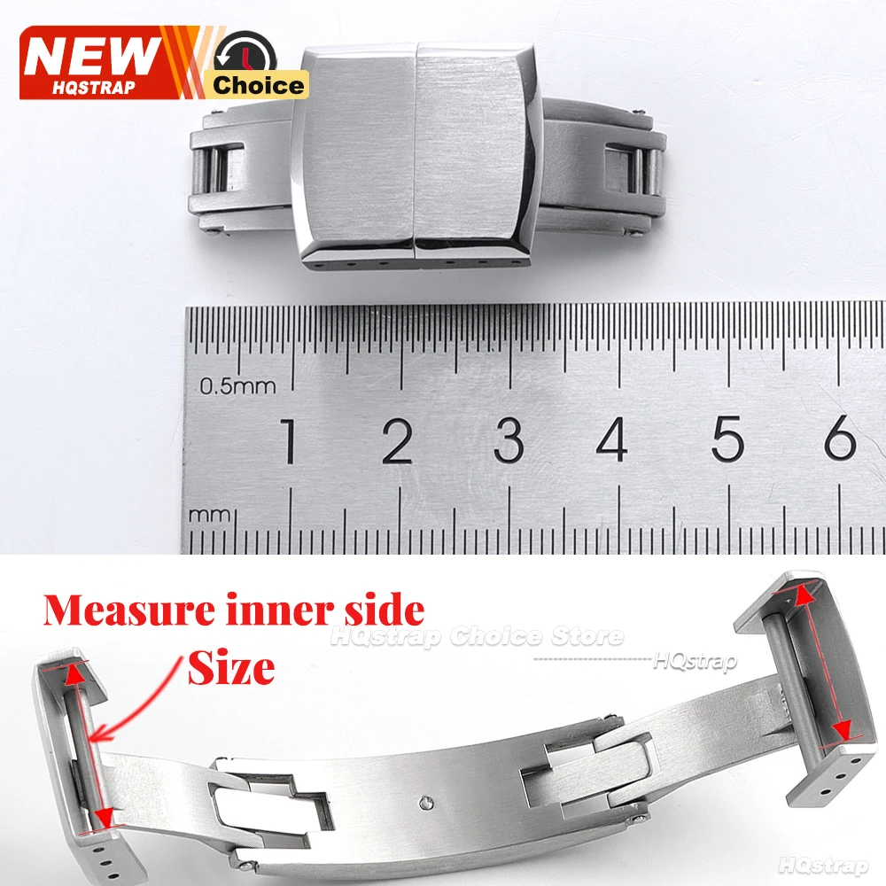 Fast Release Fold Buckle 16mm 18mm 20mm Flat-End Universal Button Double Click Butterfly Watchband Clasp Fashion Steel Buckles image 3