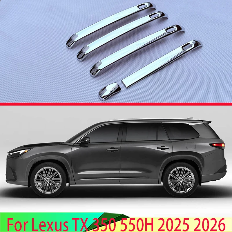 For Lexus TX 350 550H 2025 2026 Car Accessories ABS Chrome Door Handle Cover With Smart Key Hole Catch Cap Trim Molding