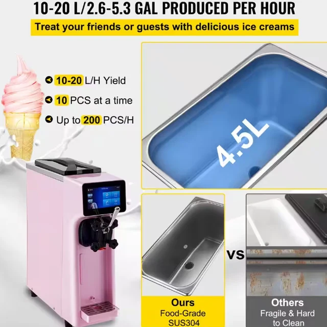 Tabletop commercial vending maquina de hacer helados homemade small industrial home ice cream soft serve machine for coffee shop