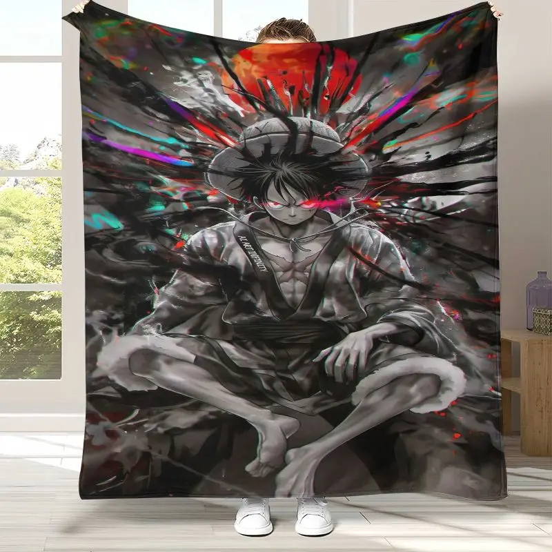 Cartoon One P-Piece Zoro Anime Flannel Blanket,Ultra Soft Warm Plush Throw for Home Bedroom Bed Sofa Cover Office Camping Picnic