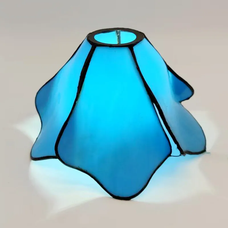 Blue Simplified Europe style 20cm/8 inch tained glass lampshade suitable for pendant lamps and desk lamps