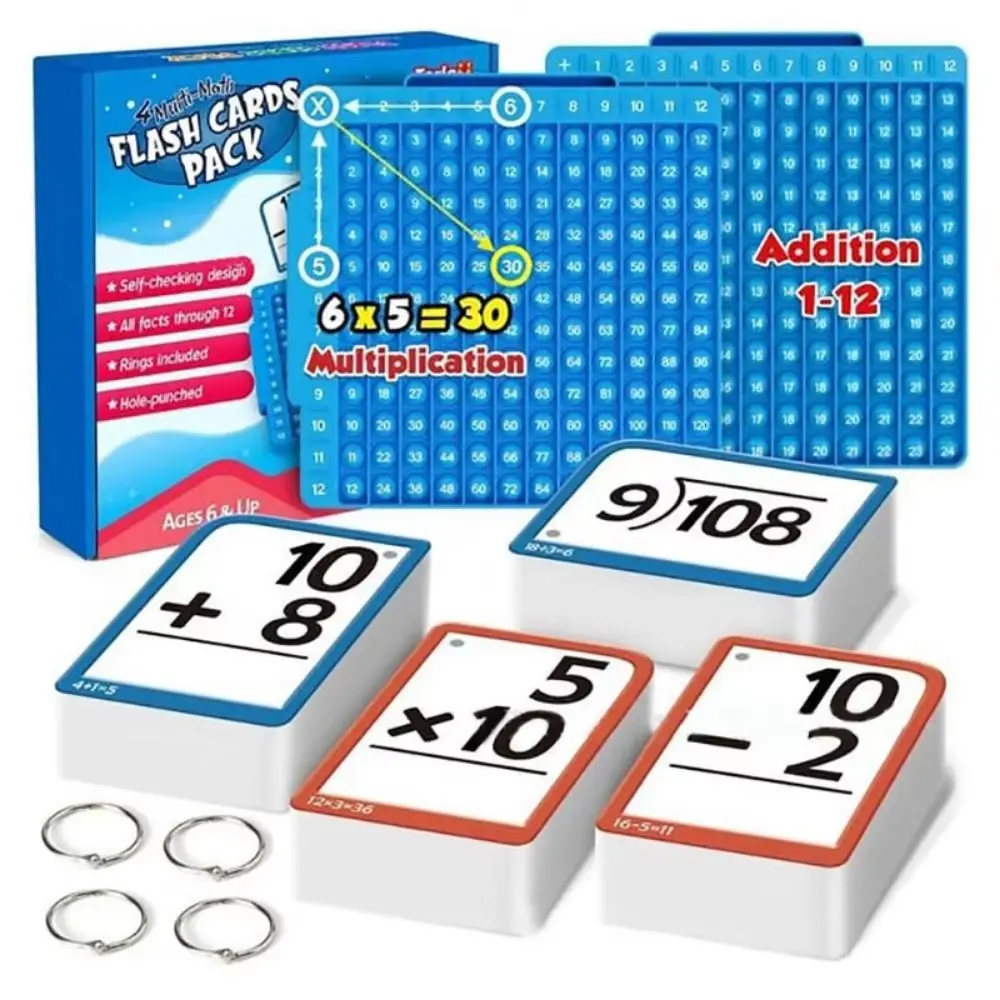 

Math Manipulatives Multiplication Flash Cards Game Blocks Early Educational Math Board Fidget Toy IQ Game Portable
