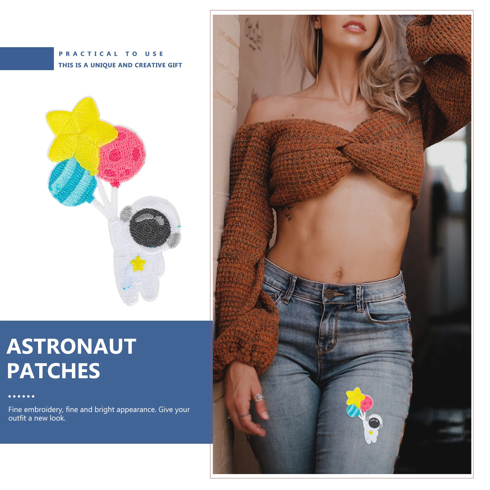

5Pcs Embroidery Cloth Patches Durable Astronaut Appliques for Clothes DIY Sewing Repair Embroidered Astronaut Stickers