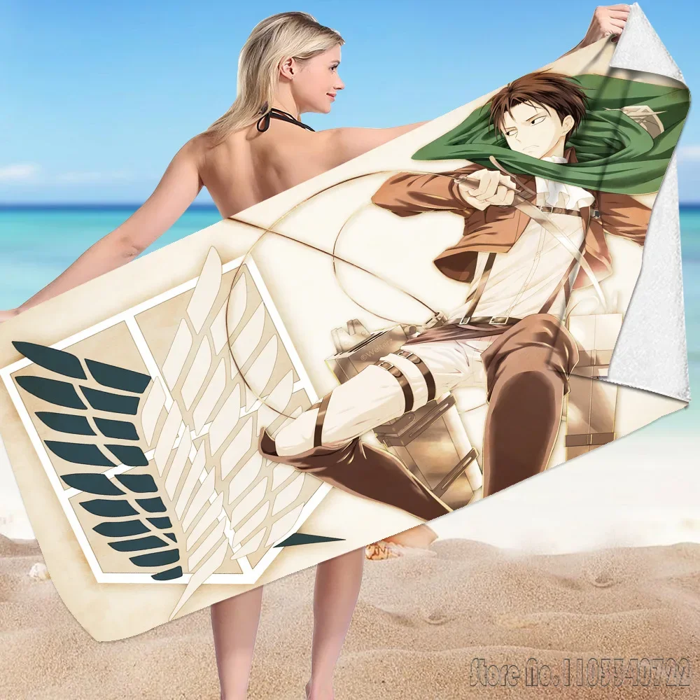 Attack on the Giant's Versatile Square Scarf Bath Towels Microfiber Beach Swimming Towel Decor for Kids Gift 75x150cm