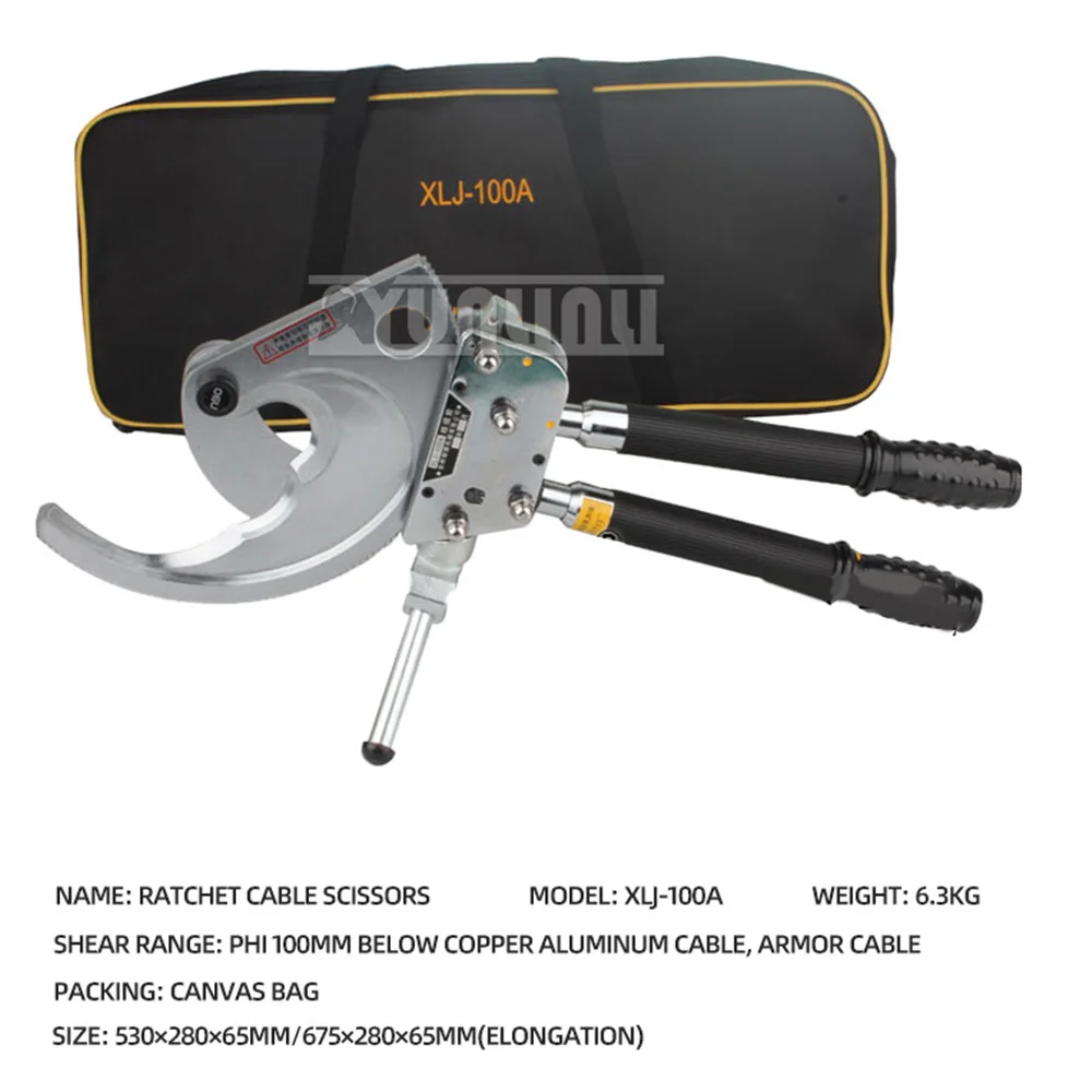 Ratchet Cable Cutter, Heavy Duty Wire Cutter for Max 100mm Armoured Aluminum Copper Cable Ratcheting Wire Cutting Hand Tool