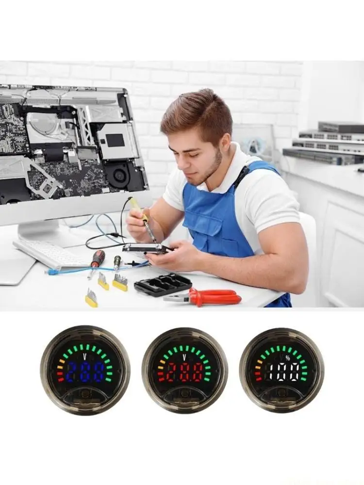 A2BE Stable Electric Measurement Tool Round Voltages & Energy Meter with Digital Display Multifunction Round Voltages Monitors