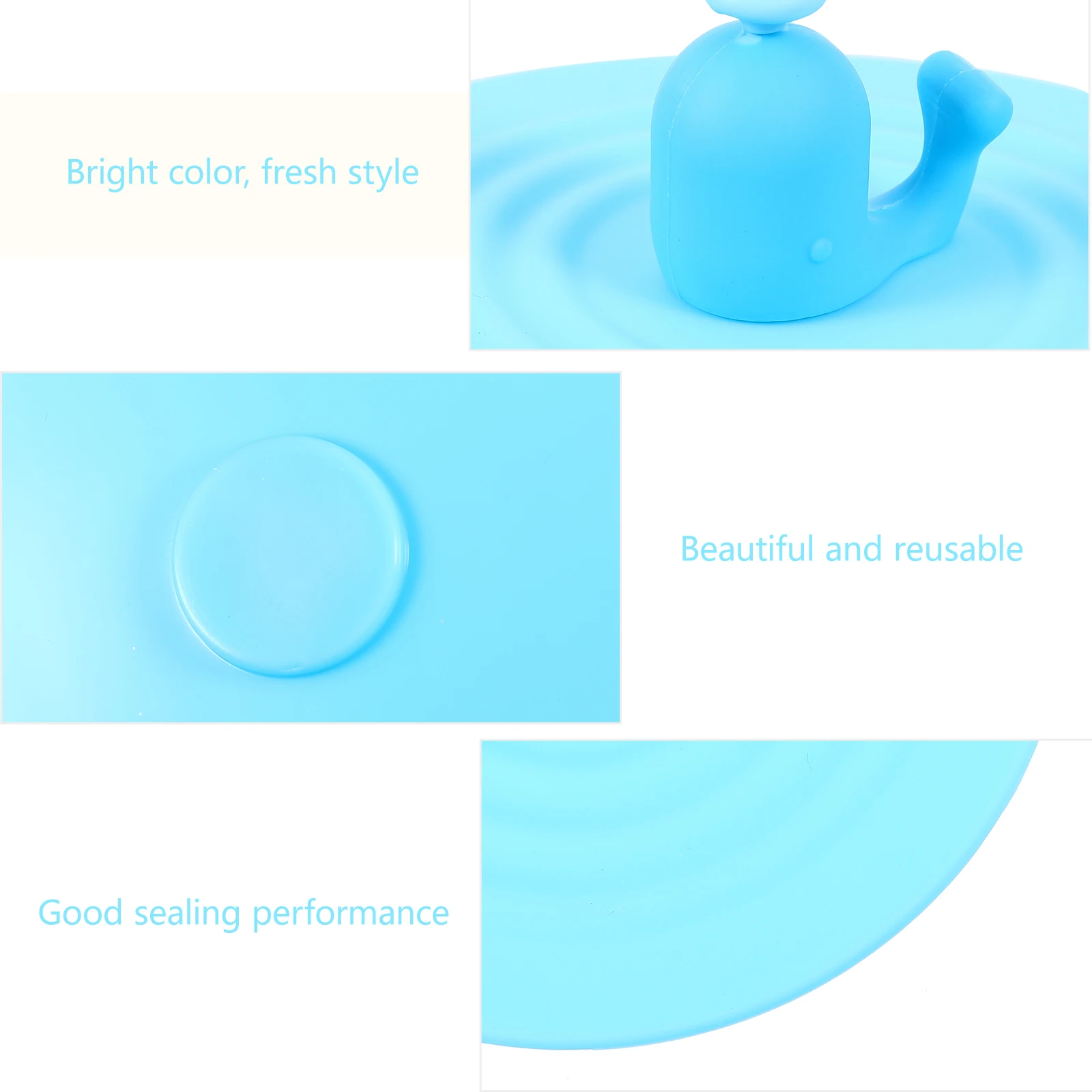 

2Pcs Silicone Dust-Proof Mug Covers Whale Shape Cup Lids with Spoon Holder