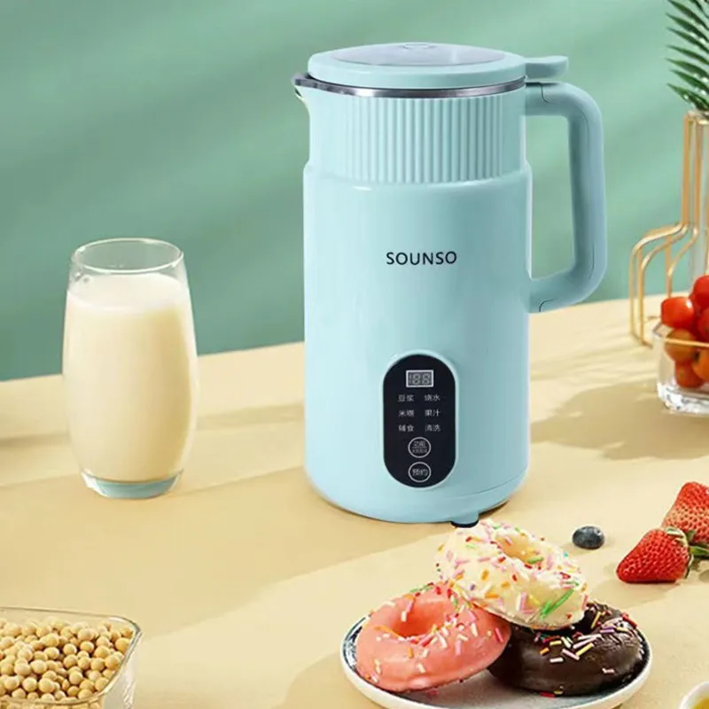 Mesin Susu kedelai Mini 220V 800ML, pembuat susu kedelai sentuhan pintar rumah tangga Blender pemecah dinding portabel listrik kecil