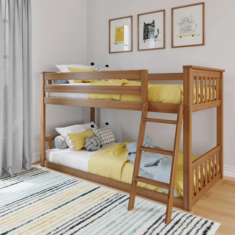 Fundamental Twin Bed, Kids Solid Wood Modern Bed Frame with Strong Wooden Slats, Non-toxic Finishes, High Weight Capacity