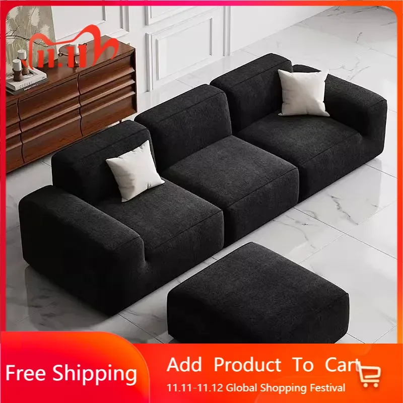 

Apartment Large Black Living Room Sofas Filler Lazy Puffs Compressed Sofas Nordic Princess Divani Da Soggiorno Home Furniture