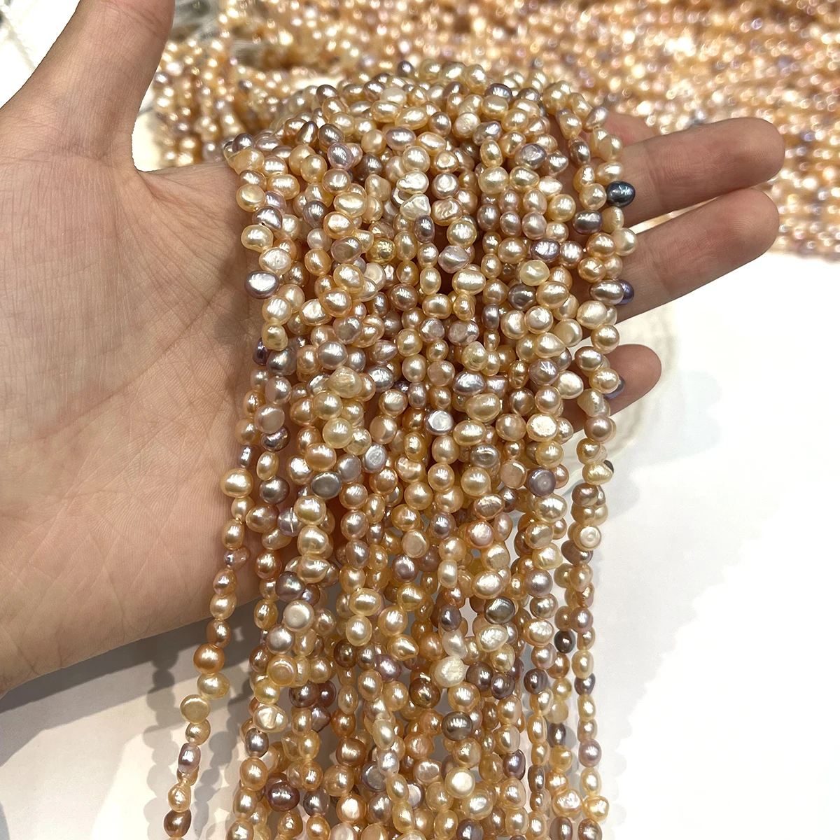 4-5mm Natural Freshwater Pearls Beads Top Sided Drilled Hole Pearl Loose Beads for Jewelry Making DIY Necklaces Accessory Strand