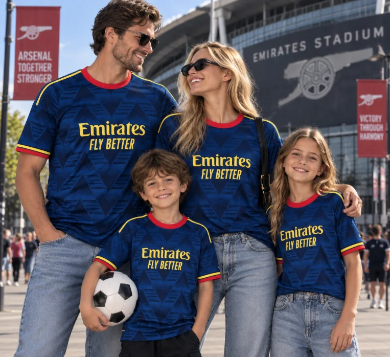 Family Family Matching Soccer Jersey Emirates Fly Better Print Men Women Kids Short Sleeve Football Shirt Parent-child Sports Uniform - Aliexpress Deal