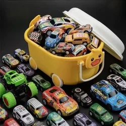 Mini Alloy Car Model Set with Storage Box Diecast Cars Toys for Boys Sliding Inertia Vehicle Children Toy Kit Kids Gifts