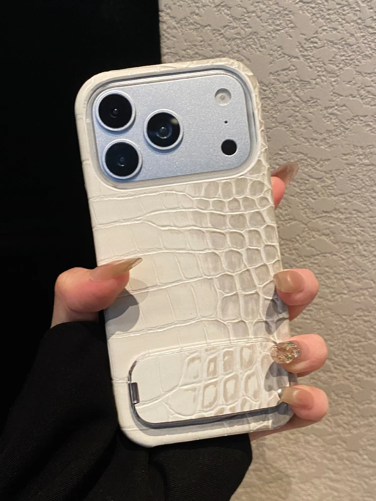 Wzór krokodyla Pasuje do etui na iPhone 17air, 16promax, przenośne lustro, 15pro z podstawką, 14plus półetui, 13 osłona ochronna — zdjęcie produktu 7