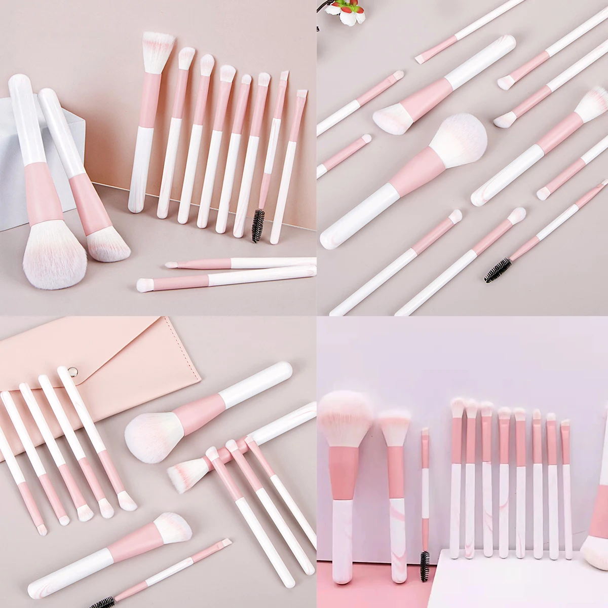 12pcs Clear Sky Makeup Brush Set Soft Hair Loose Powder Brush Foundation Refresh Hand Makeup Brush Complete Set of Beauty Tools