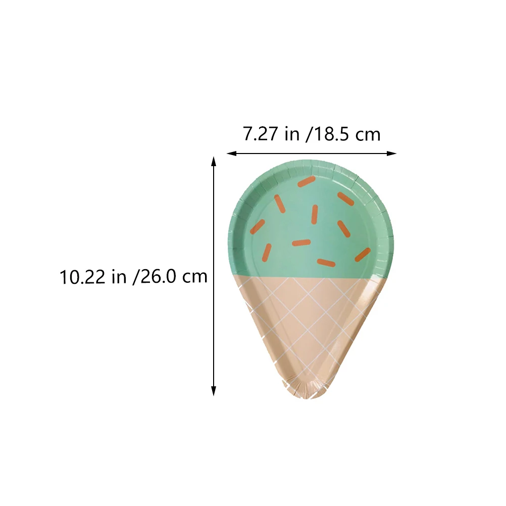 

48pcs Ice Cream Paper Plates Disposable Party Supplies Birthday Decoration Dinnerware Biodegradable Eco Friendly Snack Boxes