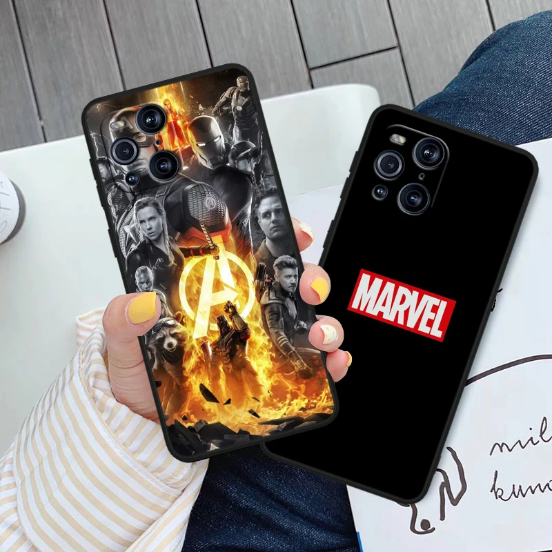 

Marvel Hero Logo Hot Phone Case For OPPO Find X6 X5 X3 X2 F21S F21 Pro Lite Neo Black Silicone Fundas Soft Phone Case