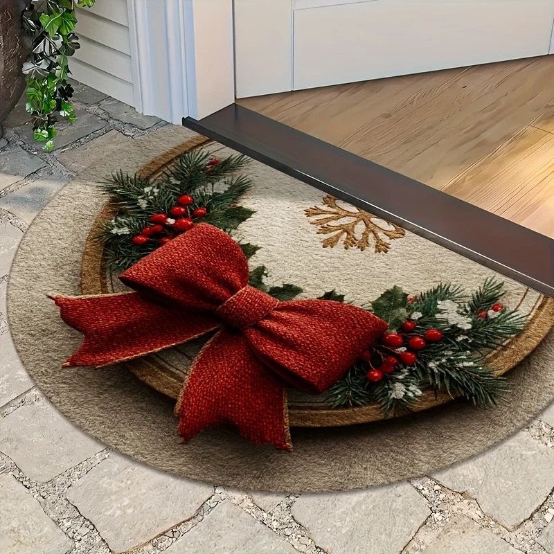 Deep Red Multi Color Rose Floral Oil Painting Doormat For Romantic Home Entrance Traditional Blessing Design
