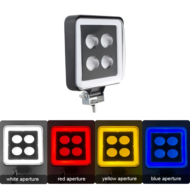 

4lnch 60W Car LED Light 4 Colors Square Border Driving Work Light Bar For Jeep Motorcycle Tractor Truck SUV ATV 4×4 12V-24V