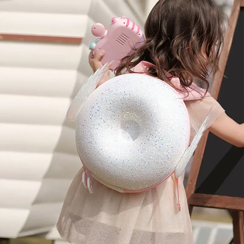 Imagem -05 - Xiaomi-youpin Donut Bolsa Escolar para Crianças Alunos do Jardim de Infância Mochila Bonito Respirável Proteção Ridge Presente dos Desenhos Animados