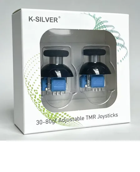 K-Silver JT13-009 Adjustable TMR Magnetic Joystick 30-80gf Anti-Drift Replacement Stick for PS4 for PS5 Controller Gamepad