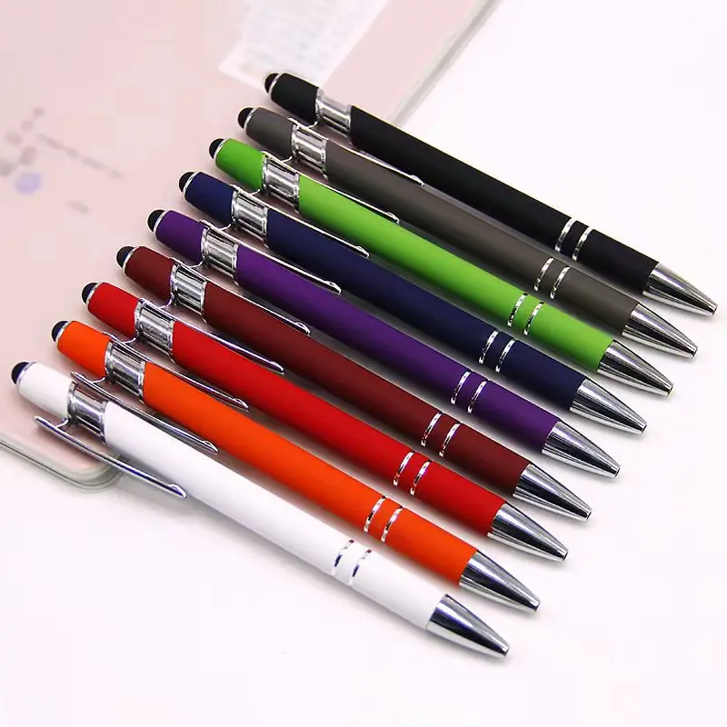 Metal Push Pen Aluminum Pole Maggi Capacitive Touch Ballpoint Handwriting Touch Screen Signature