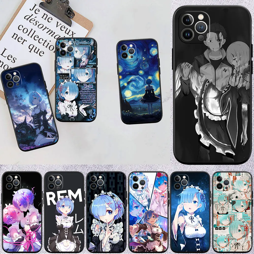 Étui de téléphone DK25 Re Zero Rem pour Samsung Galaxy M06 M15 M16 M35 M55 M56 A36 A42 A50 A50S A51 A52 A32 A33 A05 A05S A06 A16 A20