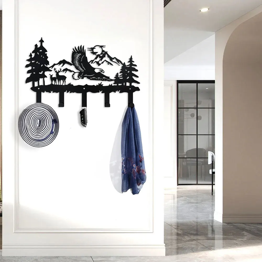 Metal  Eagle Hangers and Key Holder-Animal Theme Hooks Sweet Home Decor for Storage, Living Room Eagle Hooks Wall Art Decor-1Pc